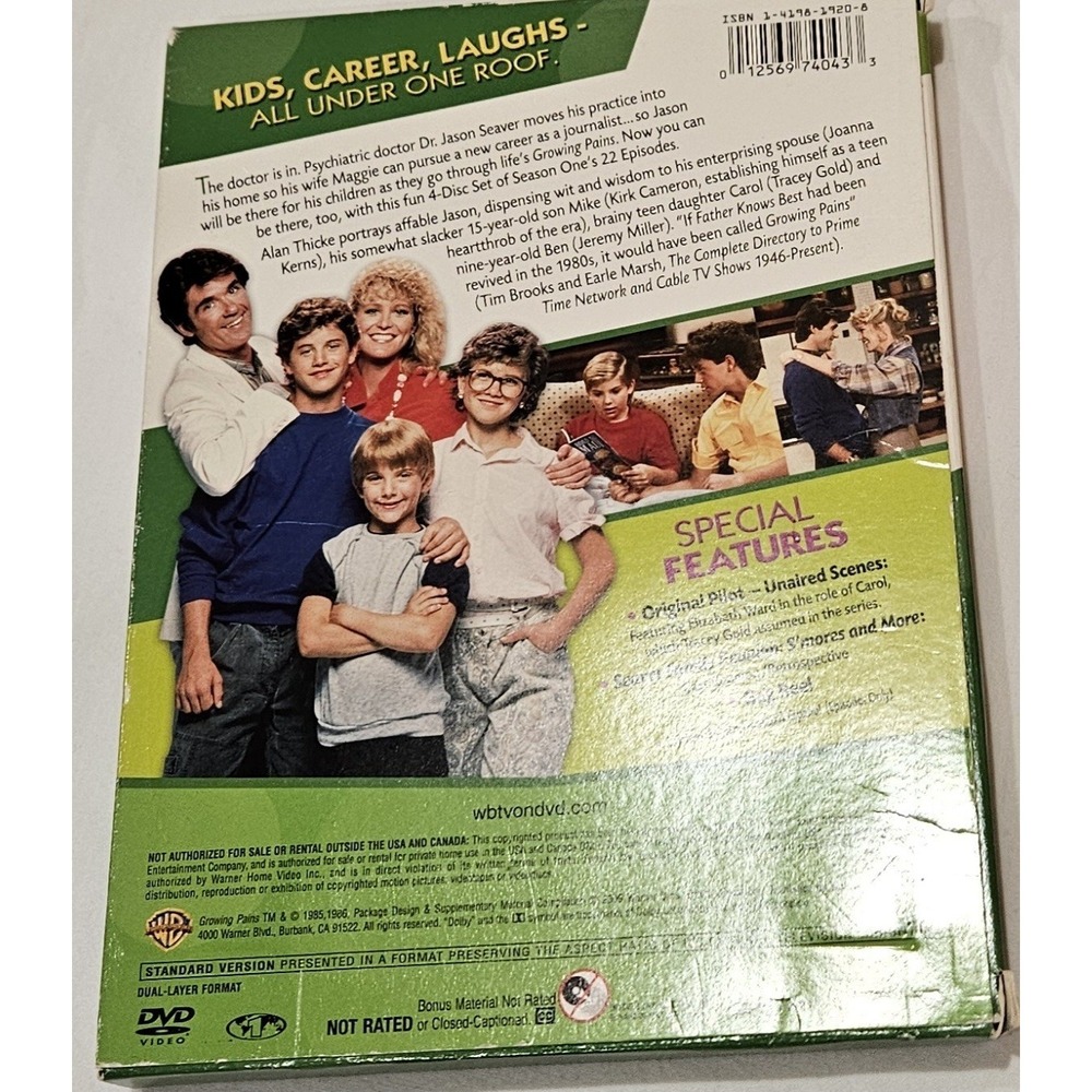 Growing Pains Complete First Season DVD 4 Disc Set 1980s TV Show - Picture 2 of 3